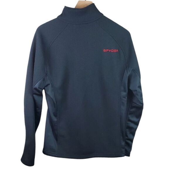 Spyder Black & Ribbed 3/4 Zip Pullover Sweatshirt - Picture 2 of 6